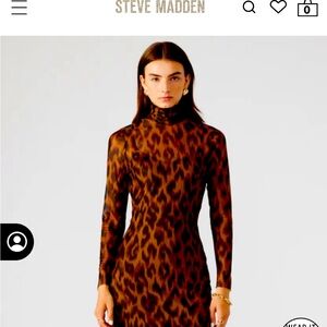 Steve Madden leopard print mesh midi dress.